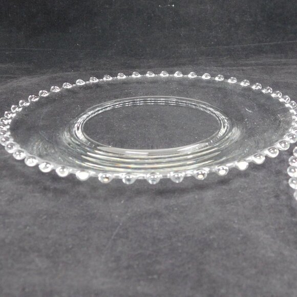 Lot Of 2 Imperial Candlewick Clear Glass Salad Plate 8 1/8" Round Bead Vintage - Picture 6 of 7